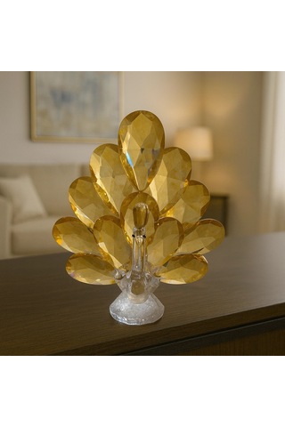 Gold Tavus Kuşu Kristal Cam Kb 9x12