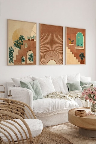 Artavessa Gerçek Ahşap Çerçeveli 3 Parça 3D Poster Tablo Seti - 3DARTSOHOSET27 15 x 20 15 x 20