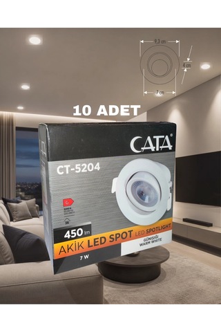 Ct-5204 Akik Led Spot 7w Beyaz Kasa Günışığı - 10 Lu Paket