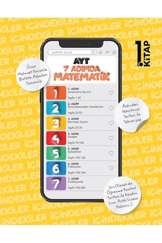 Yediiklim Ayt Yedi Adımda Temelden Zirveye Matematik Tamamı Video Konu Anlatımlı Ve Tamamı Video Çözümlü Soru Bankası 1.kitap