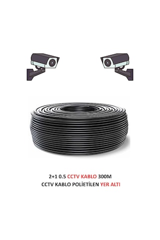 Fury Yer Altı Cctv Kablo 2+1 0.5mm Polietilen Güvenlik Kamera Kablo 300m