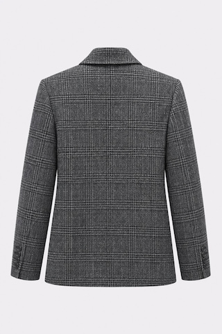 Açelyaokcu Premium Belvıon Blazer Ekoseli Yün Ceket Siyah