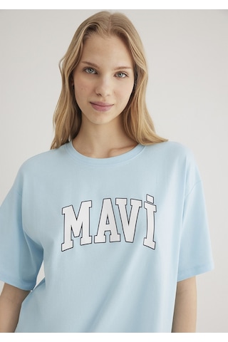 Mavi - Mavi Logo Baskılı Mavi Tişört 1600843-70806 Mavi