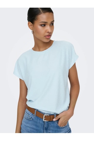 Only Onlmolly S/s O-neck Dobby Top Jrs Kadın T-shirt 15368563 Mavi