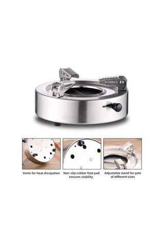 Açık Mini Soba Paslanmaz Çelik Fırın Ayarlanabilir Ateş Gücü Rüzgar Kampı Kamp Barbekü İçin Hot Hot Dış Mekan Pişirme Silyvery Gümüş