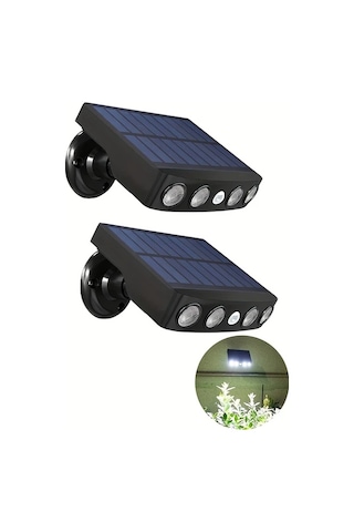 Xuweiwei 2 Adet Güneş Sensörlü Dış Aydınlatma Bahçe Balkon Patio İçin Enerji Tasarruflu Lityum Pilli Uzun Ömürlü Sel Işıkları