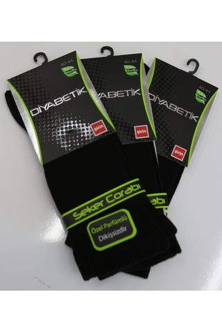 Şirin Diyabetik Şeker Çorabı Bambu Dikişsiz Lacivert Renk Erkek 3 Adet Lacivert