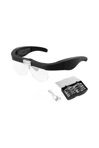 Aubyhe Usb Şarjlı Büyüteç Gözlük - 4 Farklı Büyütme Oranı 1.5x-5x İle Okuma Ve El İşleri İçin Not: 113 Karakter Sınırına Uygun Olarak 112 Karakter Kullanılmıştır