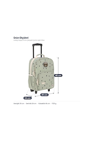 Lassig Happy Prints Çekçekli Çanta Light Olive Yeşil