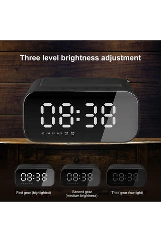 Ranyeek "çok Fonksiyonlu Bluetooth Hoparlör: Fm Radyo, Alarmlı Saat, Kablosuz Şarj, 1800mah Pil" 112 Karakter