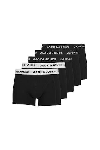 Jack & Jones Erkek Logolu Beli Lastikli 5'Li Boxer Paketi - Solid 12254366 - 1 Black