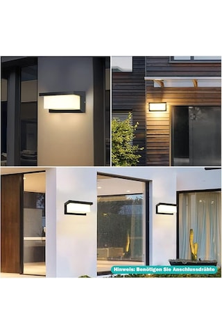 Elektrikle Çalışır, 30 Watt 3200 Kelvin İç Ve Dış Mekan Aplik, Bahçe, Kapı Girişi, Balkon Armatürü Siyah