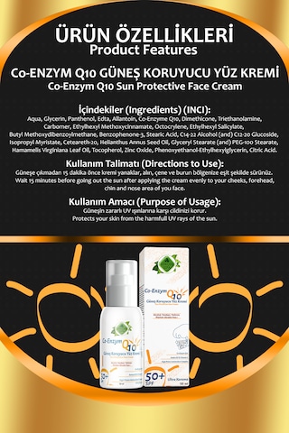 Gökçek Şifa CoQ10 Güneş Koruyucu Yüz Kremi SPF50+ 50 ML