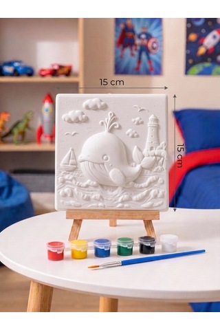 15x15 Balina Taş Boyama Seti Çocuk Ve Yetişkin Hobi Kiti