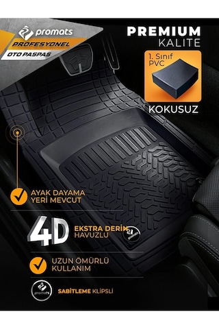 Bermot Opel Astra J Hatchback 2010 Ve Sonrası 4d Oto Paspas Profesyonel Siyah