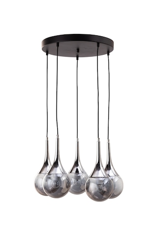 Mudo Home Sophıe 5li Füme Sarkıt Gümüş