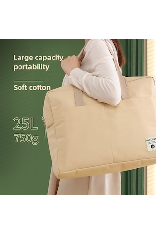 Maiyame Insular Kumaş Bebek Çantası: 12 Cep, Bölmeli Tasarım, Büyük Kapasite, Gri Renk - Anne Çantası, Sırt Çantası Gri