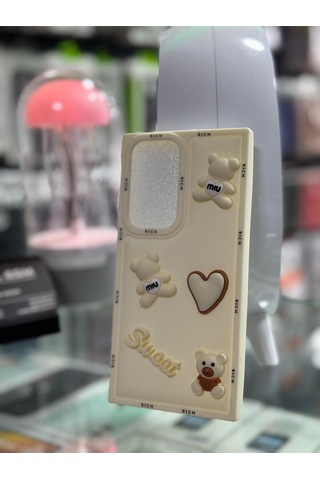 Samsung Uyumlu S23 Ultra Kabarık Ayıcık Desenli