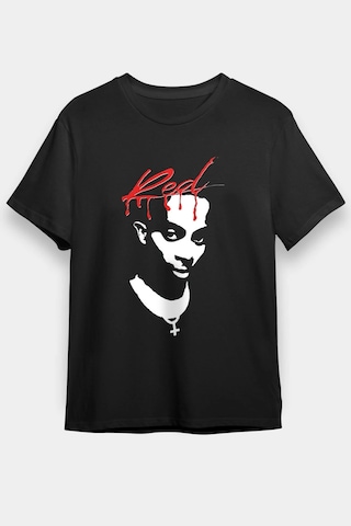 Adrift Playboi Carti Baskılı Unisex Beyaz Tişört Siyah