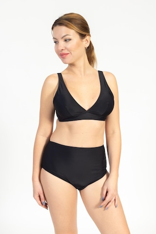Pemilo Kadın 749 Minimiser Yüksek Bel Bikini Takımı Siyah-siyah 37145 - 1 Siyah