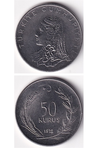 50 Kuruş 1973 Çil Eski Madeni Para