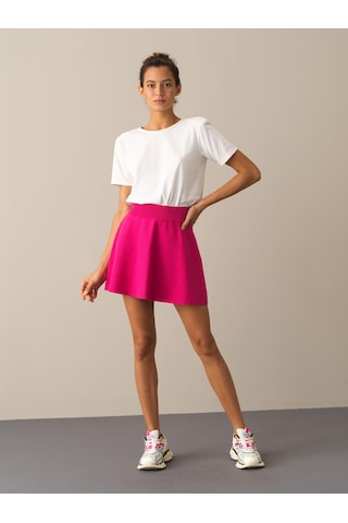 Fuşya Regular Fit Triko Etek 23kb00850857-32 Fuşya