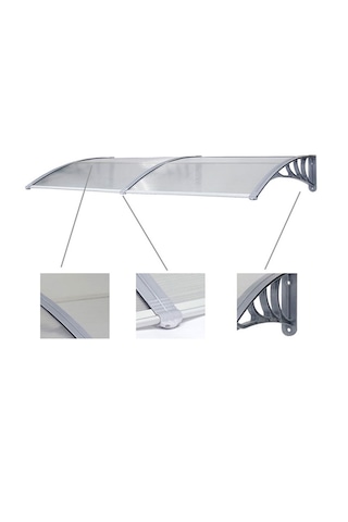 Kapı Üstü Pratik Sundurma 300 X 100 Cm Gri Gri