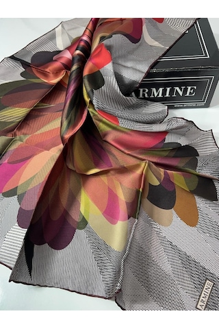 Armine Dj Saf İpek Eşarp 7936d S Nostalji Sura - 90 X 90 / Bordo 62 Bordo 62