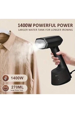 Honeybeeshop Ab Siyah Giysi Buharlayıcı Taşınabilir El Tipi Kıyafet Ütüsü 220 240v Eu Fiş 30 Saniyede Hızlı Isınma 270ml Su Haznesi Ev Seyahat