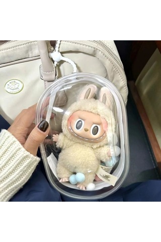 Suofeng Labubu Bebek Çantası: 10-15cm Peluş Oyuncakları İçin Taşıma Ve Korumalı Çanta, Toz Ve Güneşten Koruma Şeffaf