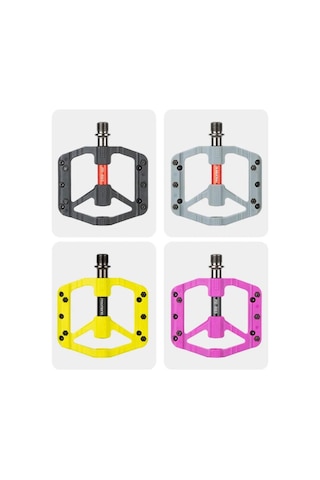 Promend R-65 Renkli Platform Pedal Mtb Freeride Kaymaz 3 Rulmanlı Plastik Pedal Hafif Mor Renk