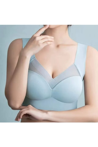 Ece's Design Dikişsiz Destekli Toparlayıcı Konfor Sütyen W1013 Açık Mavi