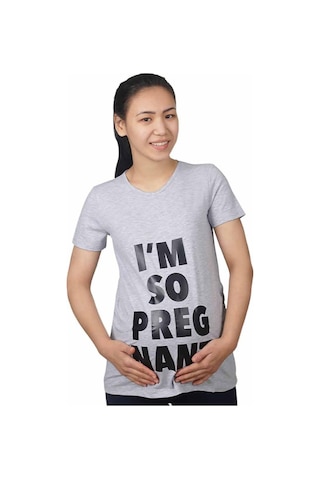 Mummy's Baby Hamile Tişört Pregnant Gri