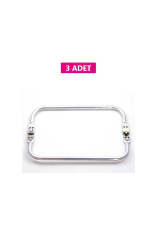 2K Gizli Metal Çanta Bursu 3 Adet - 27 Cm - Metal Çanta Aparatı Çanta Aksesuarı Açık Ahşap