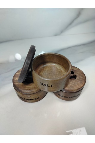 3 Lü Ahşap Baharatlık Ahşap
