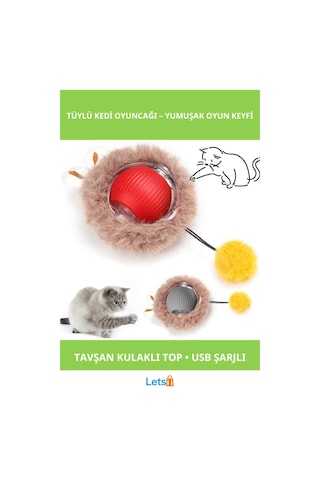 Tüylü Şarjlı Kedim Oynamayı Seven Eğlenceli Oyuncak