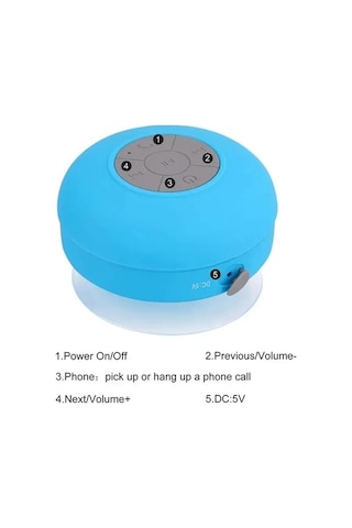 Zyzqstore Su Geçirmez Müzik Hoparlör, Işık Dahili Mikrofonlu, Büyük Vantuzlu