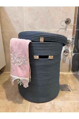 Zengin Design Home Banyo Camaşır Sepeti Zdh-051 Koyu Mavi