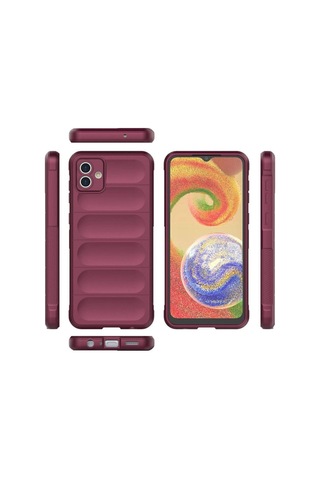 Samsung Galaxy Uyumlu A04e Kılıf Optimum Silikon - Bordo Çok Renkli
