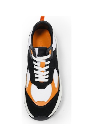 Jaumı Black Siyah Turuncu Sneaker Erkek Süet Ayakkabı 001