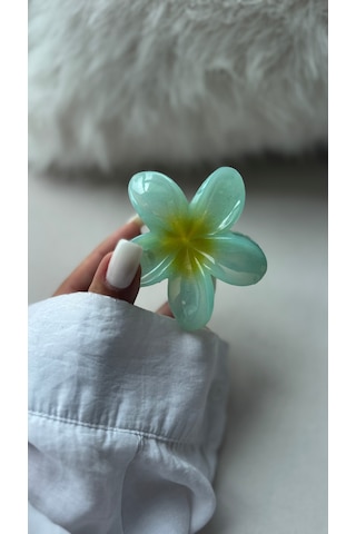 Lotus Mandal Toka Mandal Saç Tokası Kadın Saç Tokası - Aksesuarı Sarı - Yeşil