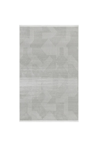 Merinos Vista %100 Akrilik Gri Geometrik Desenli Kesme Halı Yolluk Antre Koridor Salon Halısı 79316-95