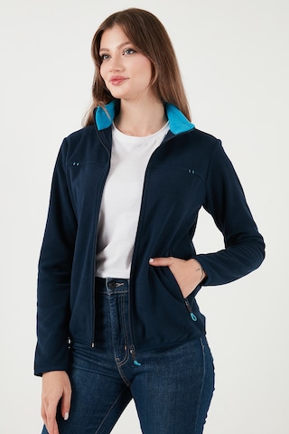 Lela Slim Fit Anti-Pilling Tüylenme Yapmayan Fermuarlı Cepli  Hırka Bayan Polar 5907002 Lacivert