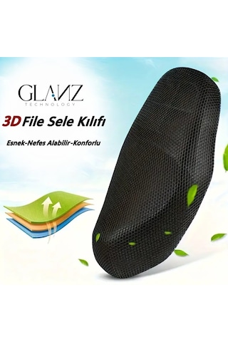 Glanz File Sele Kılıfı 3d Scooter Motosiklet M Beden Koltuk Sele Filesi
