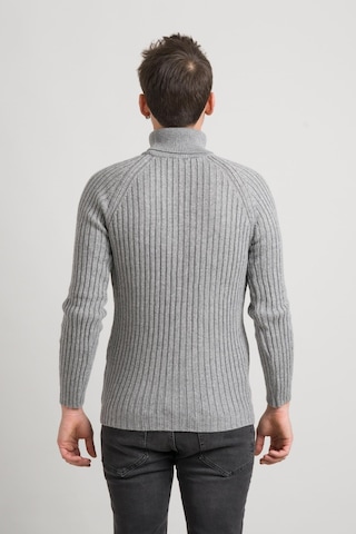 Slim Fit Çizgili Tam Balıkçı Pamuklu Kalın Triko Erkek Kazak 001