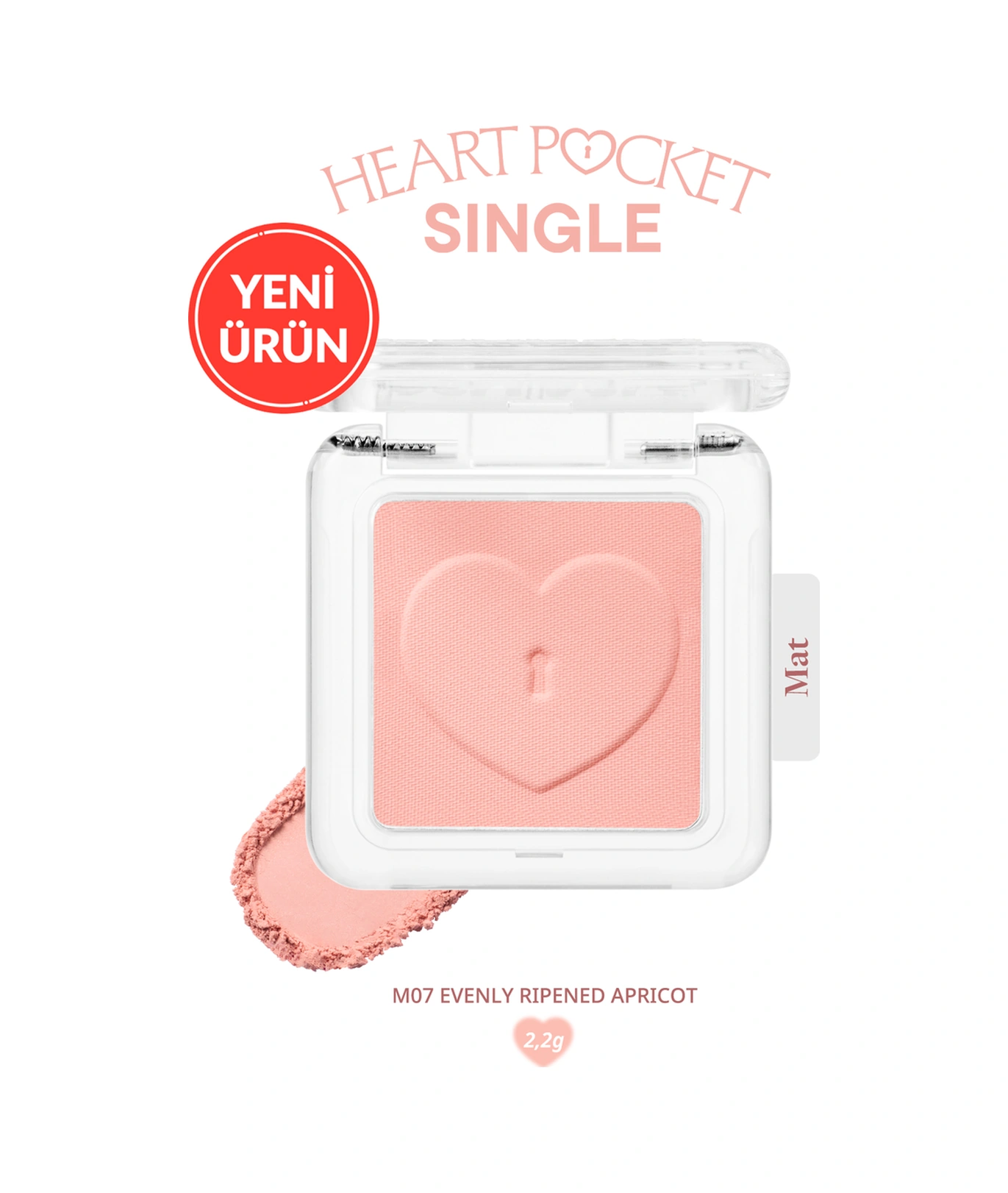 Peripera Heart Pocket Single M07 Evenly Ripened Apricot