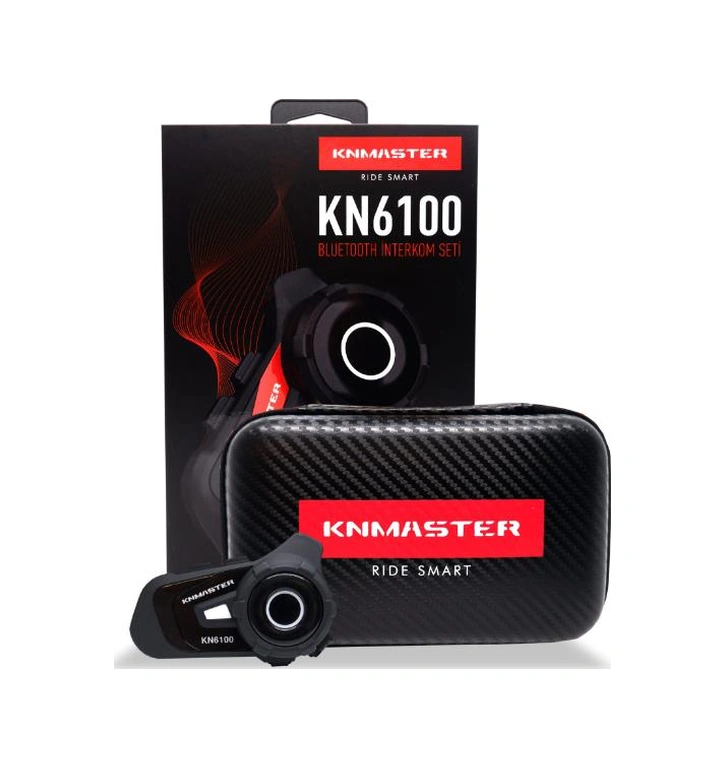 Knmaster Kn6100 Motosiklet Kask İnterkom Bluetooth Intercom Kulaklık Seti Siyah