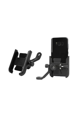 Monyee Motor Geri Görüş Aynası Telefon Tutucu Alüminyum Alyaşlı Sabitlenebilir Anti Kayma Navigasyon Stantı Siyah