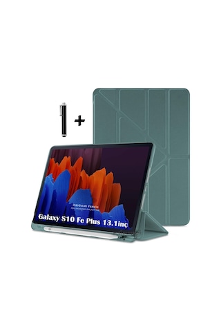 Galaxy Uyumlu Tab S10 Fe Plus 13.1 İnç Kılıf Yumuşak Kalem Bölmeli Trifolding + Kalem X620