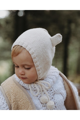 Oh La La Koala Kulaklı Bebek Beresi Model 3 Bej